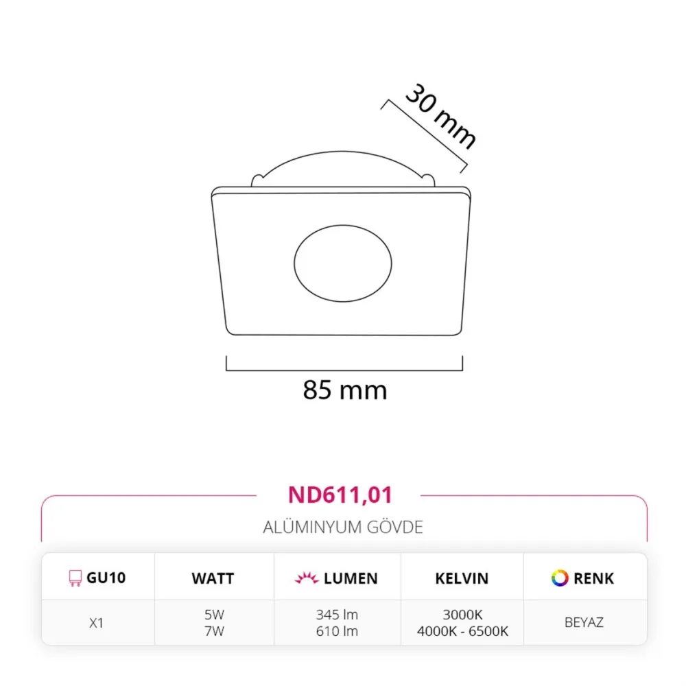 Nevo Sıva Altı Led Spot Beyaz Nd611 — 3. görsel
