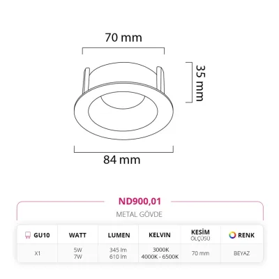 Nevo Sıva Altı Led Spot Beyaz Nd900 — 3. görsel