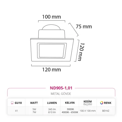 Nevo Sıva Altı Led Spot Beyaz Nd905-1 — 4. görsel
