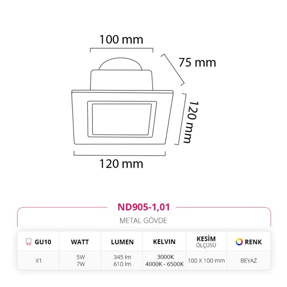 Nevo Sıva Altı Led Spot Beyaz Nd905-1 — 4. görsel