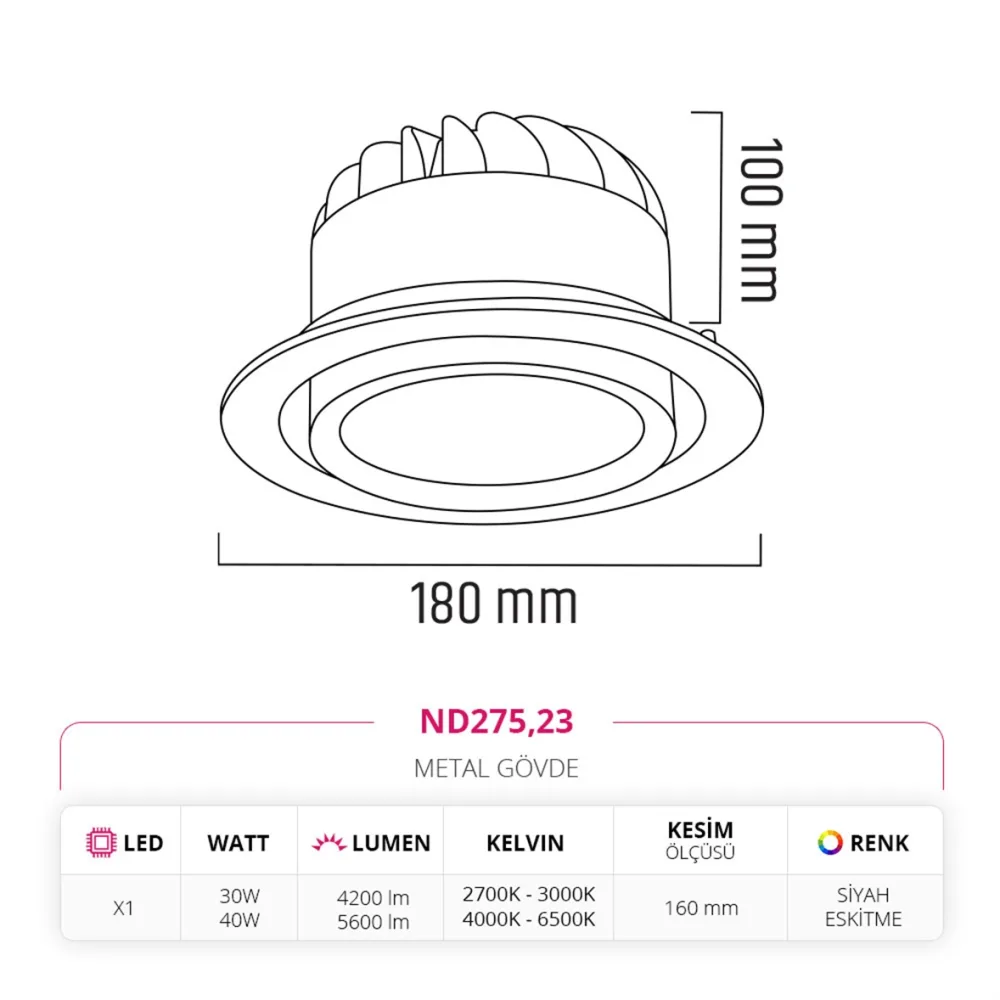 Nevo Sıva Altı Led Spot Eskitme Nd275 — 4. görsel