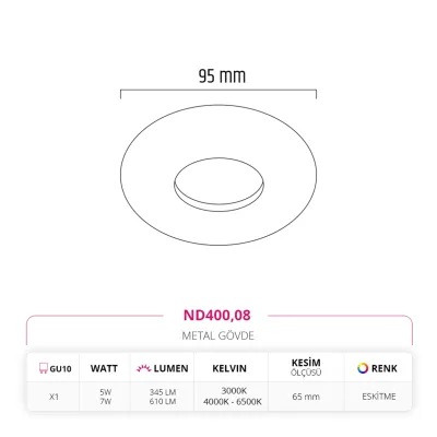 Nevo Sıva Altı Led Spot Eskitme Nd400 — 2. görsel