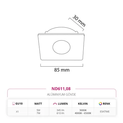 Nevo Sıva Altı Led Spot Eskitme Nd611 — 3. görsel