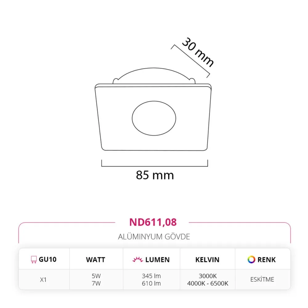 Nevo Sıva Altı Led Spot Eskitme Nd611 — 3. görsel