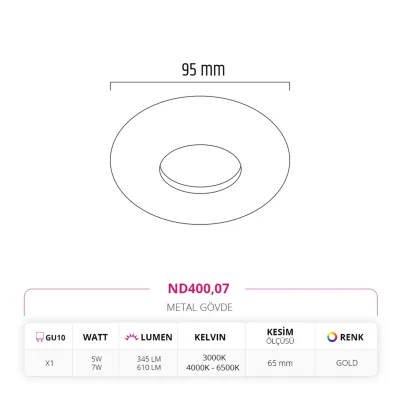 Nevo Sıva Altı Led Spot Gold Nd400 — 2. görsel