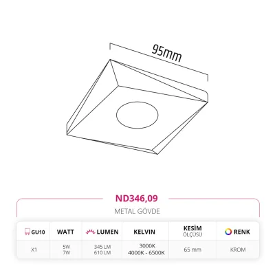 Nevo Sıva Altı Led Spot Krom Nd346 — 2. görsel