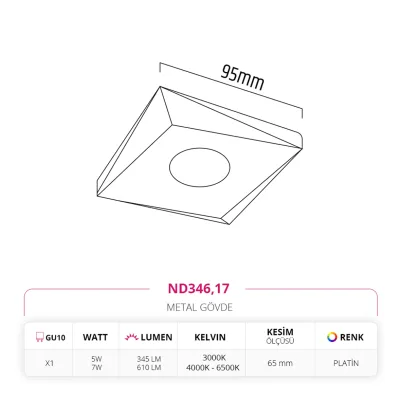 Nevo Sıva Altı Led Spot Platin Nd346 — 2. görsel