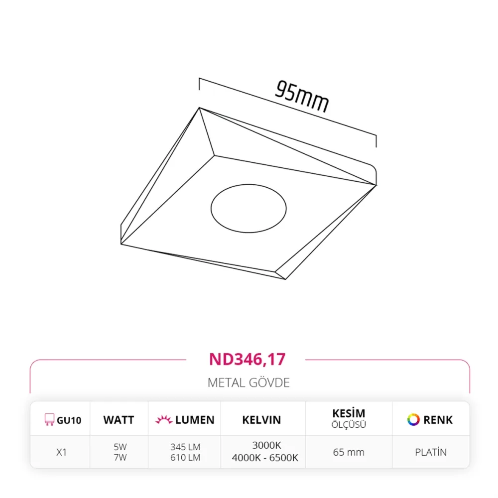 Nevo Sıva Altı Led Spot Platin Nd346 — 2. görsel
