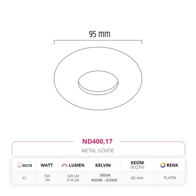 Nevo Sıva Altı Led Spot Platin Nd400 — 2. görsel
