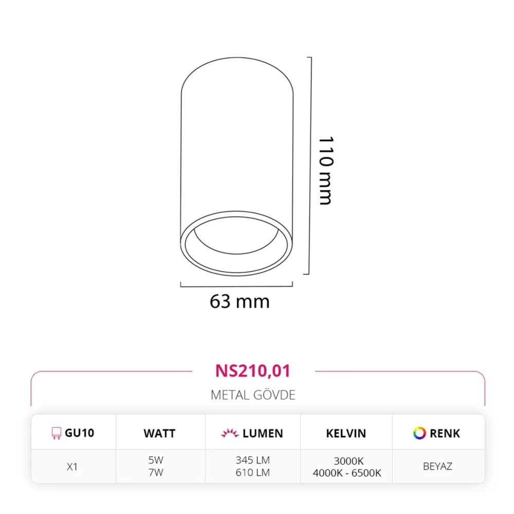 Nevo Sıva Üstü Led Spot Beyaz Ns210 — 2. görsel