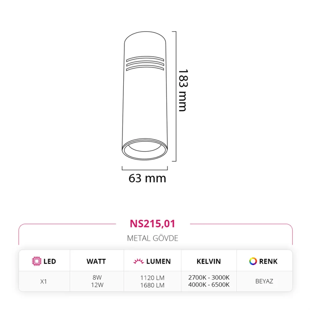 Nevo Sıva Üstü Led Spot Beyaz Ns215 — 2. görsel