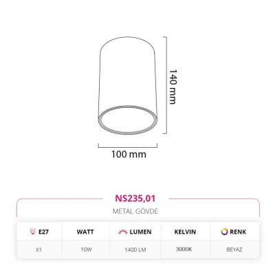Nevo Sıva Üstü Led Spot Beyaz Ns235 — 2. görsel