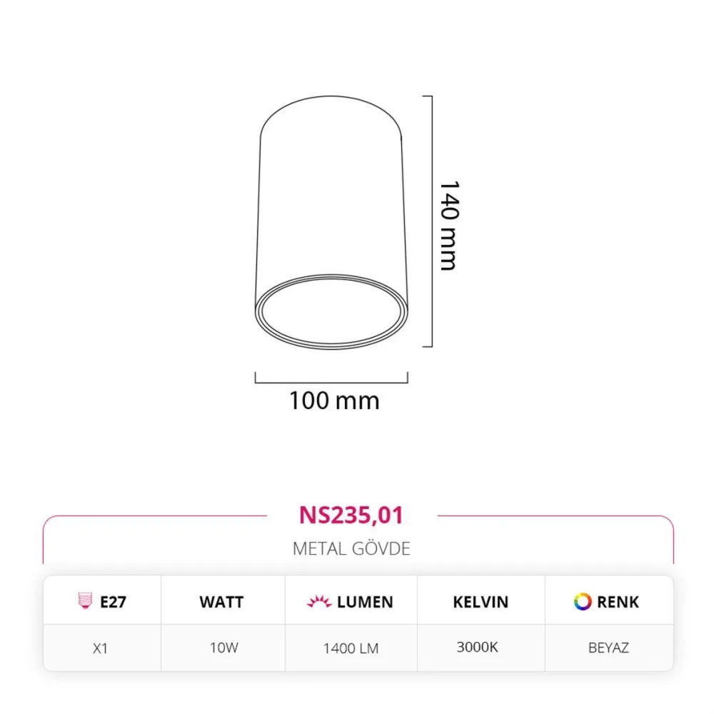 Nevo Sıva Üstü Led Spot Beyaz Ns235 — 2. görsel
