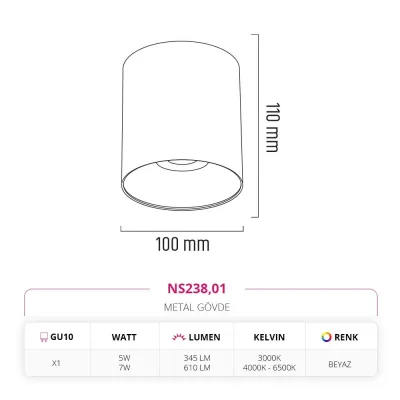 Nevo Sıva Üstü Led Spot Beyaz Ns238 — 3. görsel