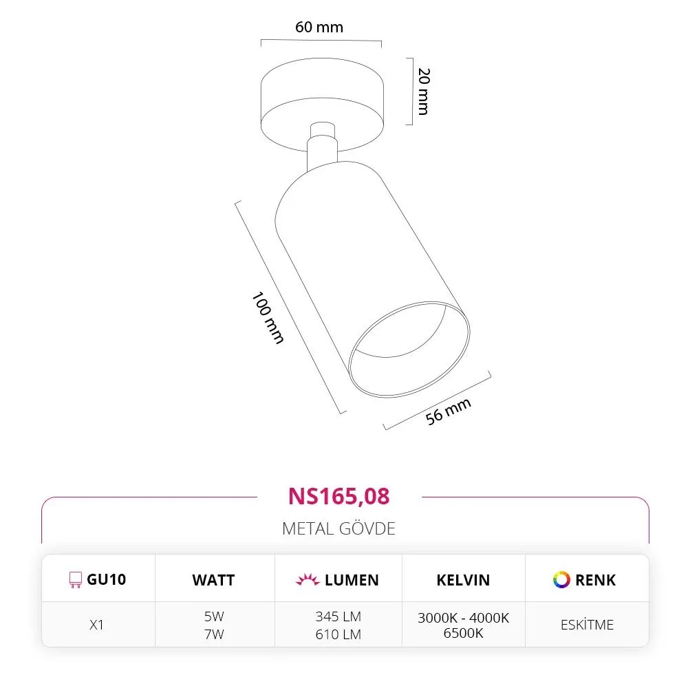 Nevo Sıva Üstü Led Spot Eskitme Ns165 — 2. görsel