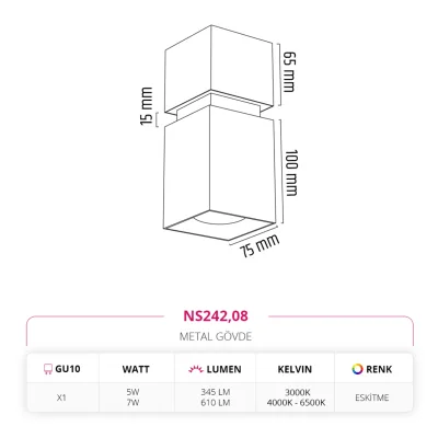 Nevo Sıva Üstü Led Spot Eskitme Ns242 — 3. görsel
