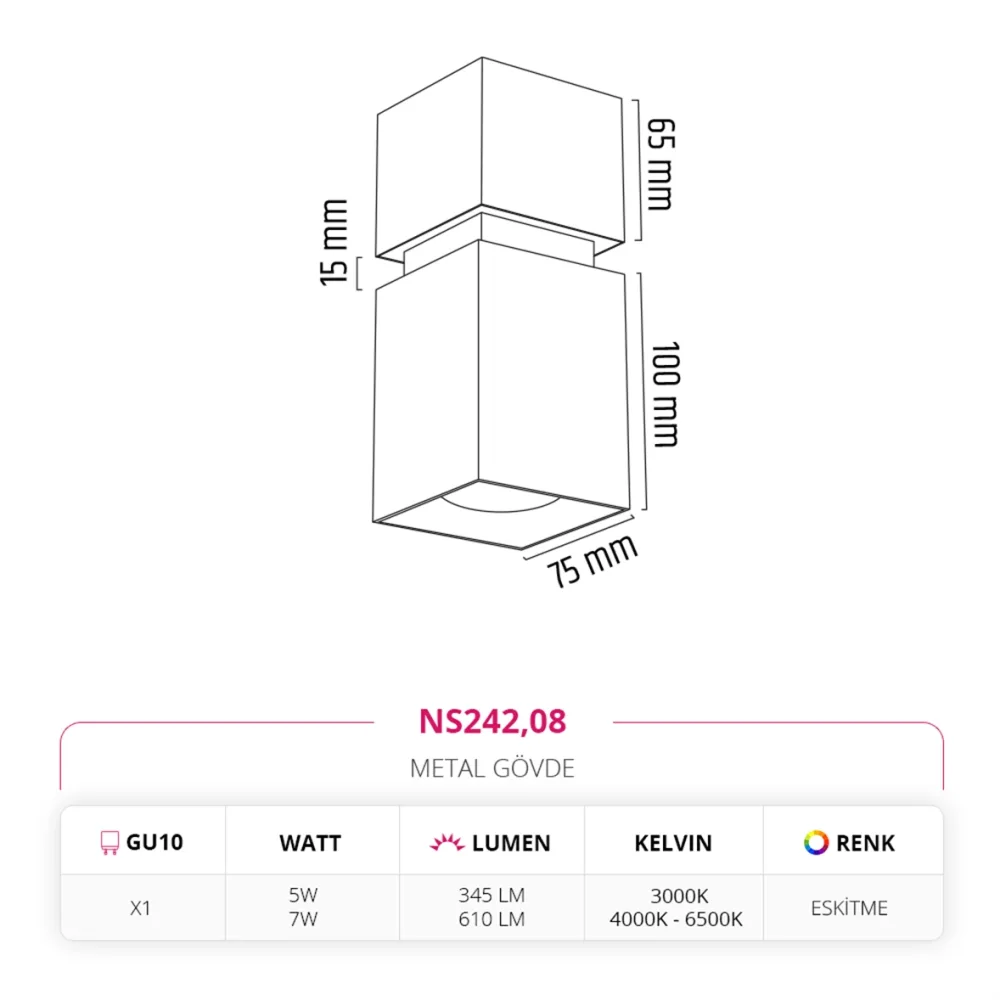Nevo Sıva Üstü Led Spot Eskitme Ns242 — 3. görsel