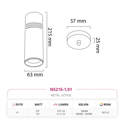 Nevo Tekli Led Sarkıt Beyaz Ns215-1