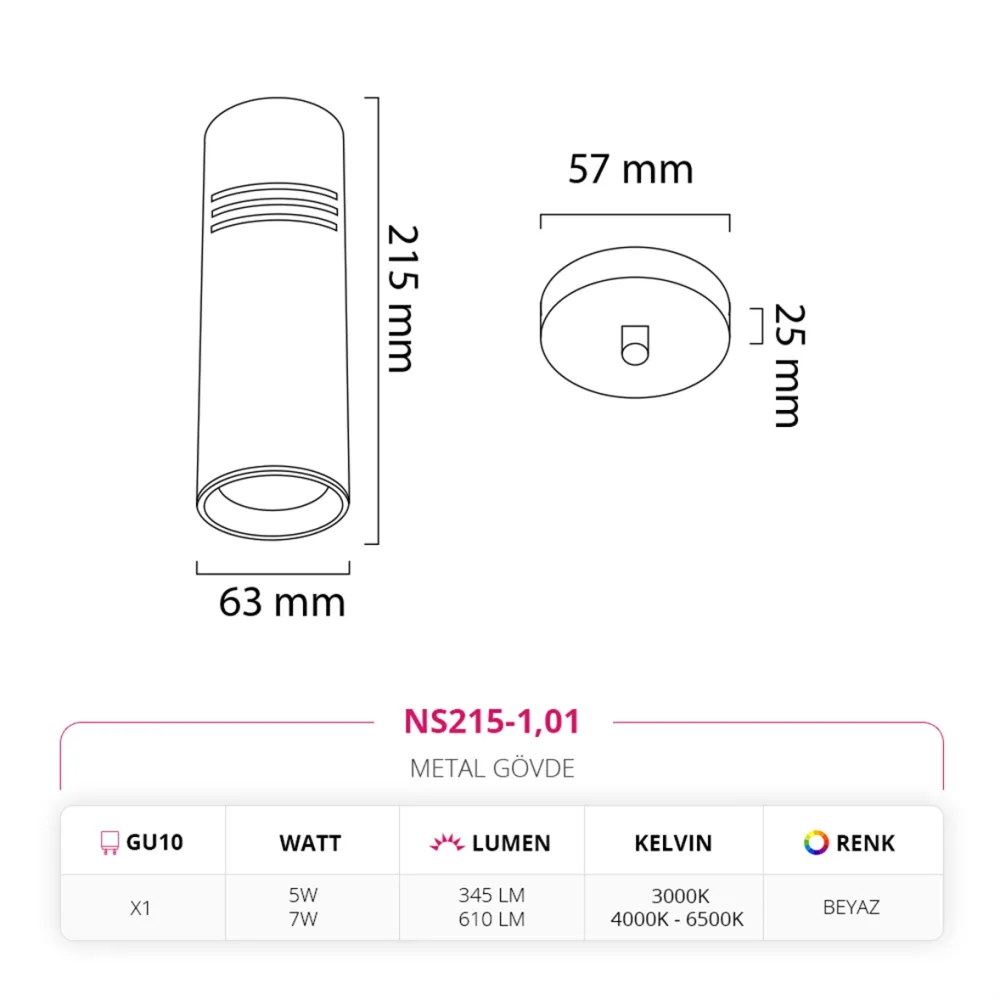 Nevo Tekli Led Sarkıt Beyaz Ns215-1 — 2. görsel