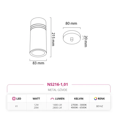 Nevo Tekli Led Sarkıt Beyaz Ns216-1