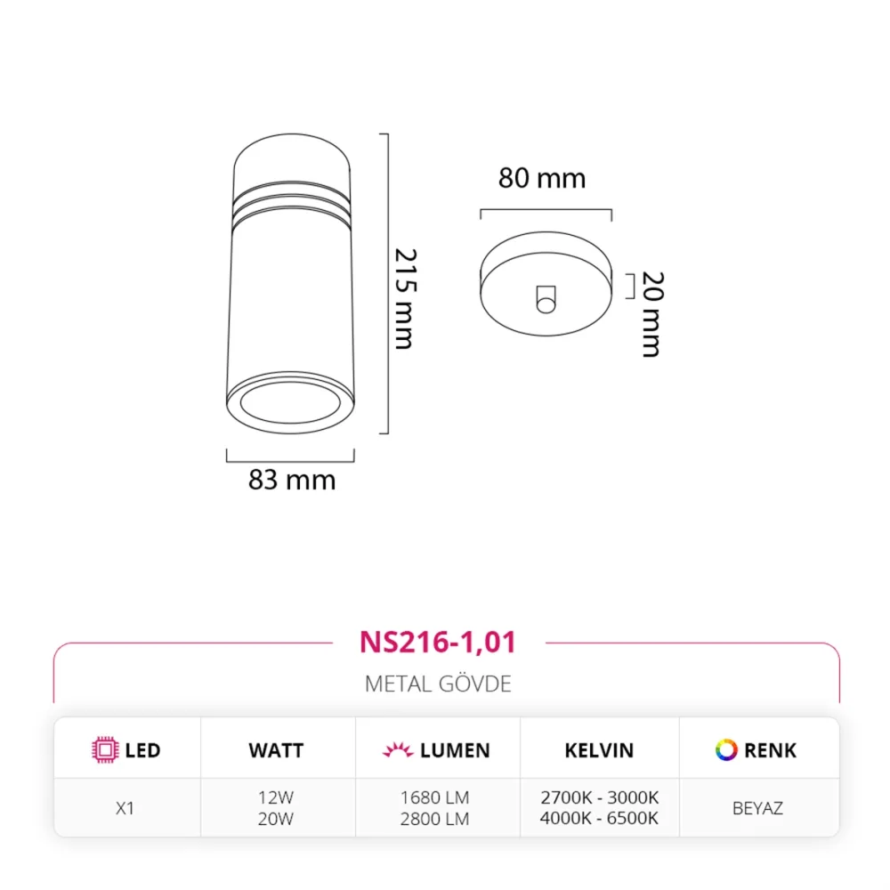 Nevo Tekli Led Sarkıt Beyaz Ns216-1 — 2. görsel