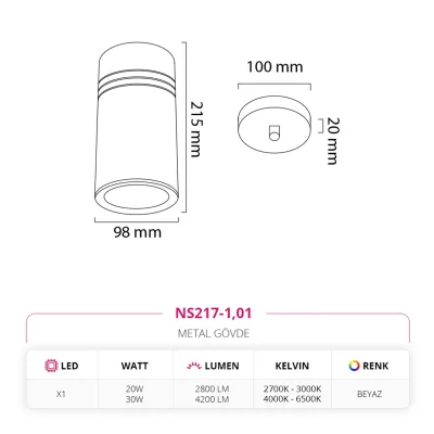 Nevo Tekli Led Sarkıt Beyaz Ns217-1