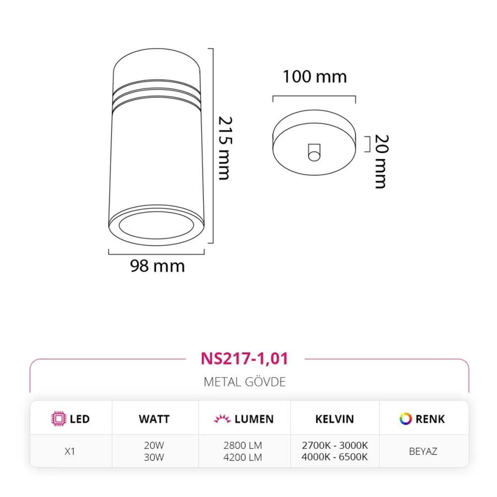 Nevo Tekli Led Sarkıt Beyaz Ns217-1 — 2. görsel