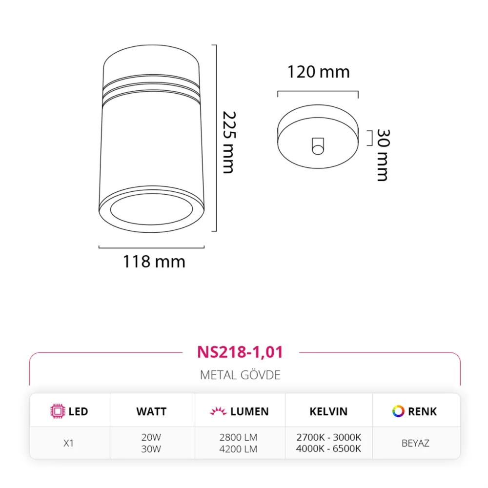 Nevo Tekli Led Sarkıt Beyaz Ns218-1 — 2. görsel