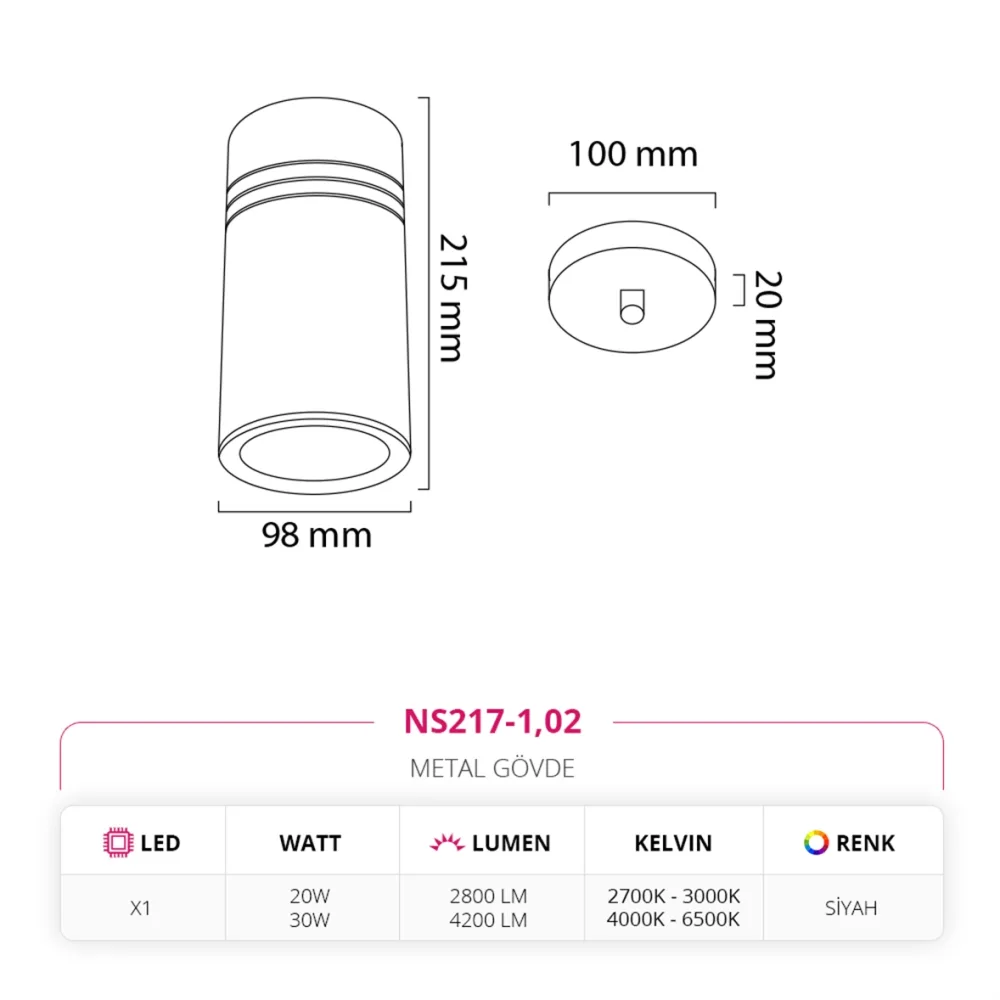 Nevo Tekli Led Sarkıt Siyah Ns217-1 — 2. görsel