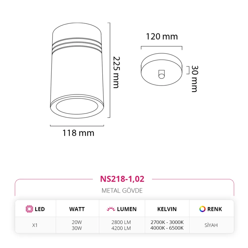 Nevo Tekli Led Sarkıt Siyah Ns218-1 — 2. görsel